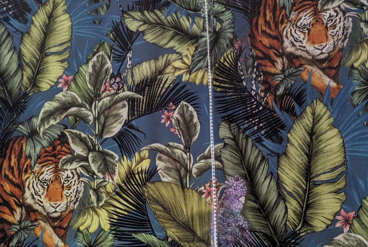Custom Roman Blind with Tiger Design
