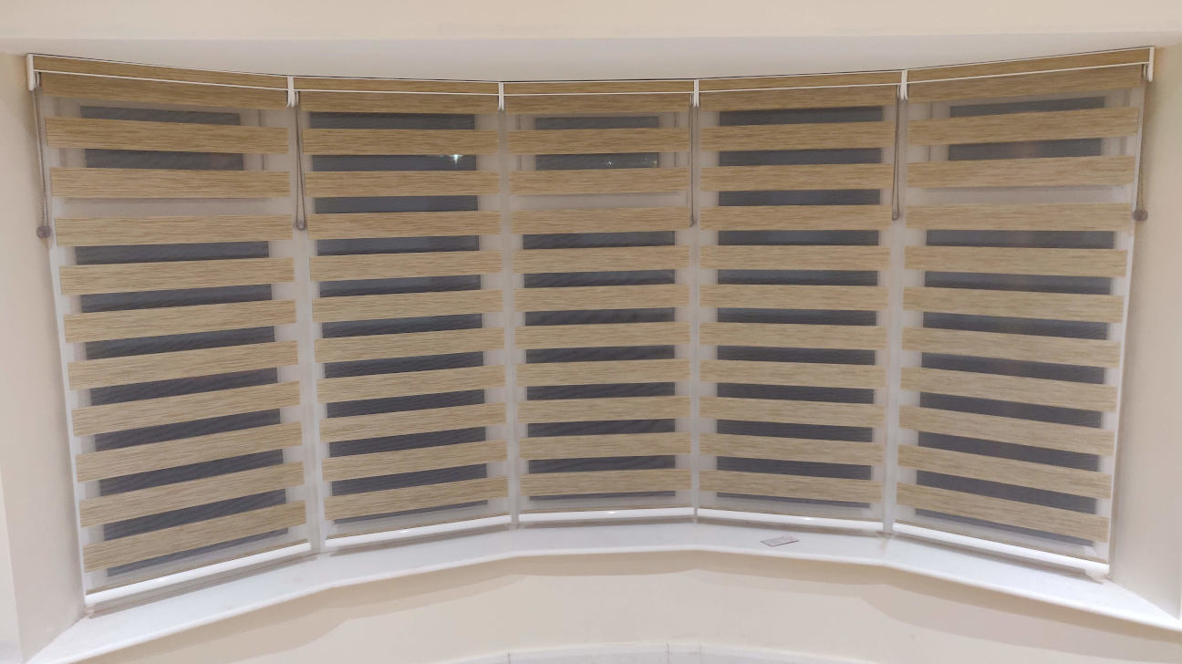 Custom roller blinds in living room