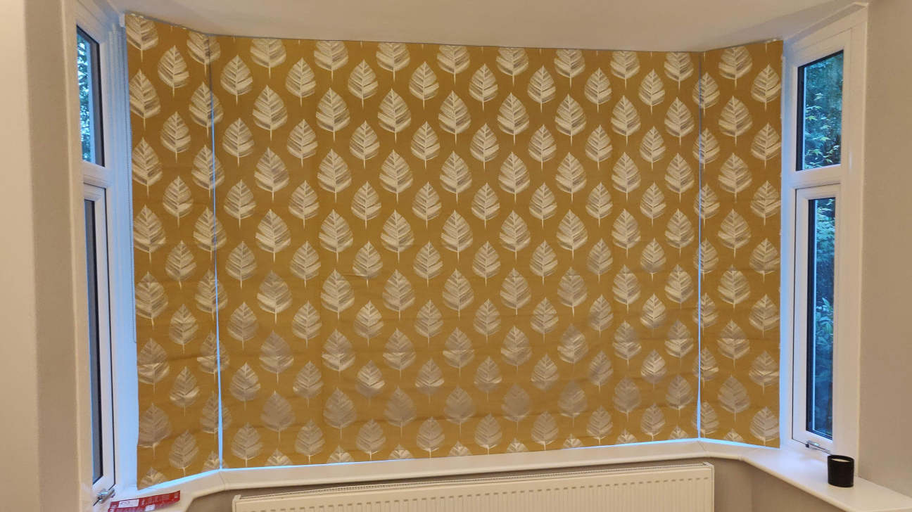 Bathroom with custom Roman blinds