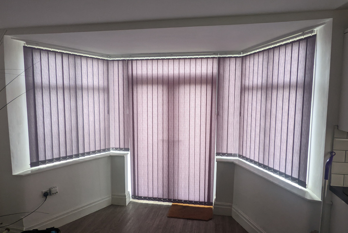 Custom Vertical Blinds in a stylish office